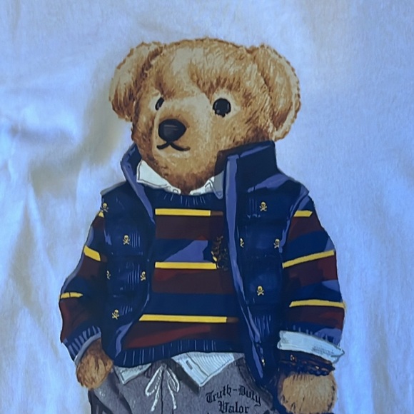 Boys Polo Bear T-shirt by  Ralph Lauren long sleeve T shirt size small 8 - Picture 6 of 7